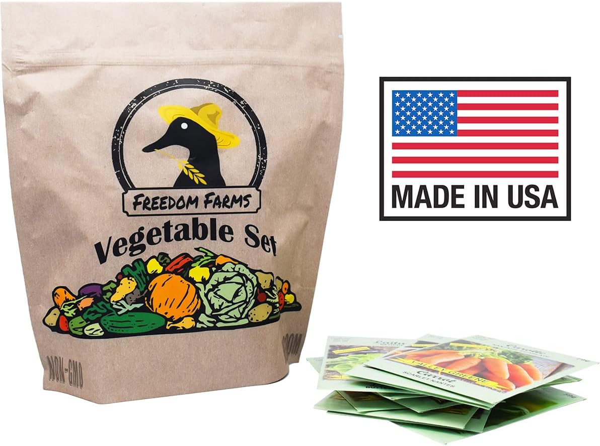 Set of 43 Assorted Vegetable & Herb Seed Packets - over 10,000 Seeds! - Includes Mylar Storage Bag - Deluxe Garden Heirloom Seeds - 100% Non-Gmo