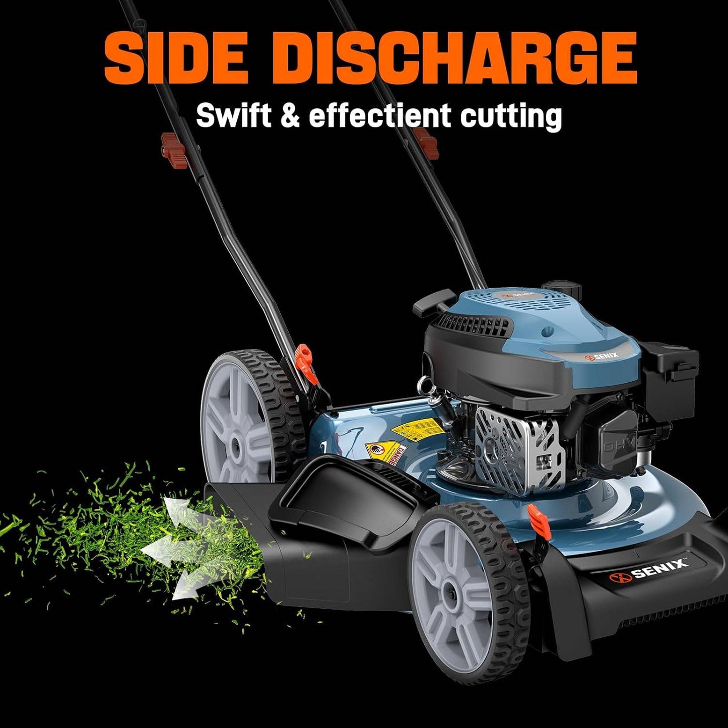 144 Cc Gas Lawn Mower, 21 Inch 2-In-1 Push with Mulching and Side Discharge, 4-Cycle Engine, 6 Position Cutting Height Adjustment for Yard and Garden (LSPG-L6)