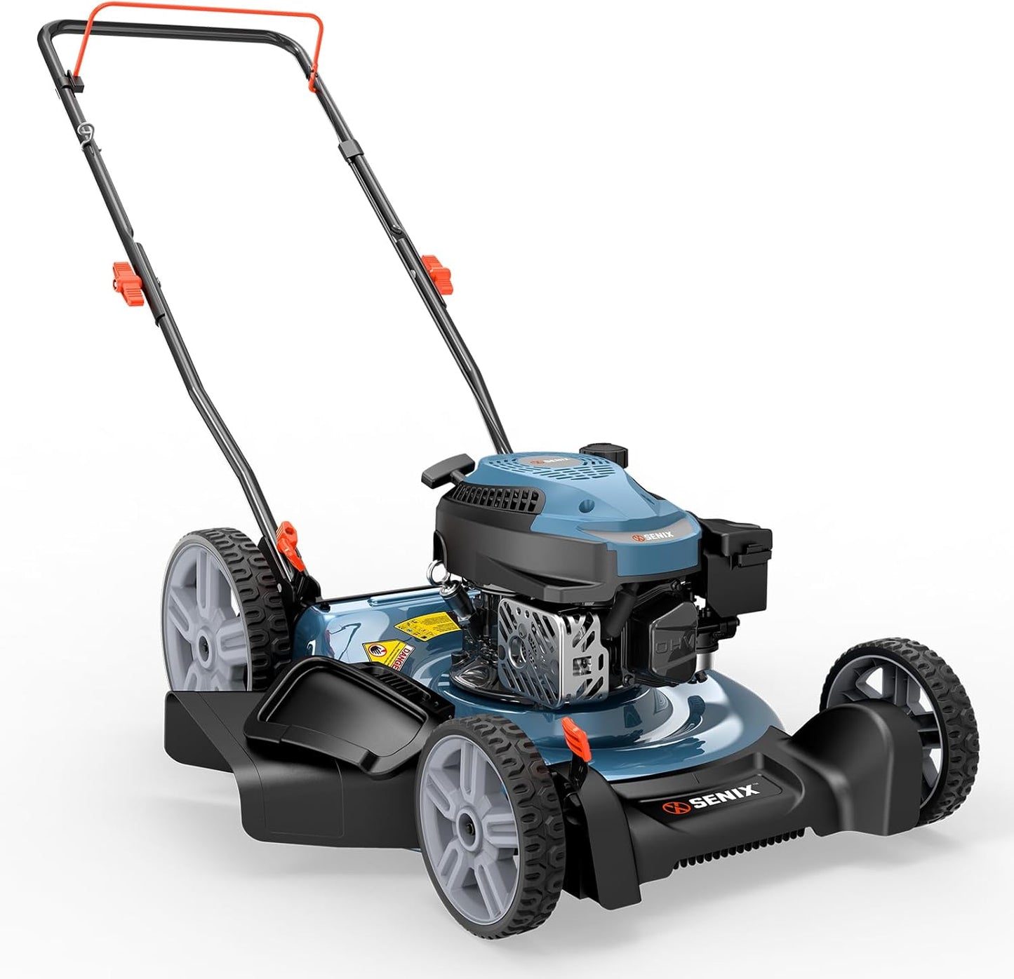 144 Cc Gas Lawn Mower, 21 Inch 2-In-1 Push with Mulching and Side Discharge, 4-Cycle Engine, 6 Position Cutting Height Adjustment for Yard and Garden (LSPG-L6)