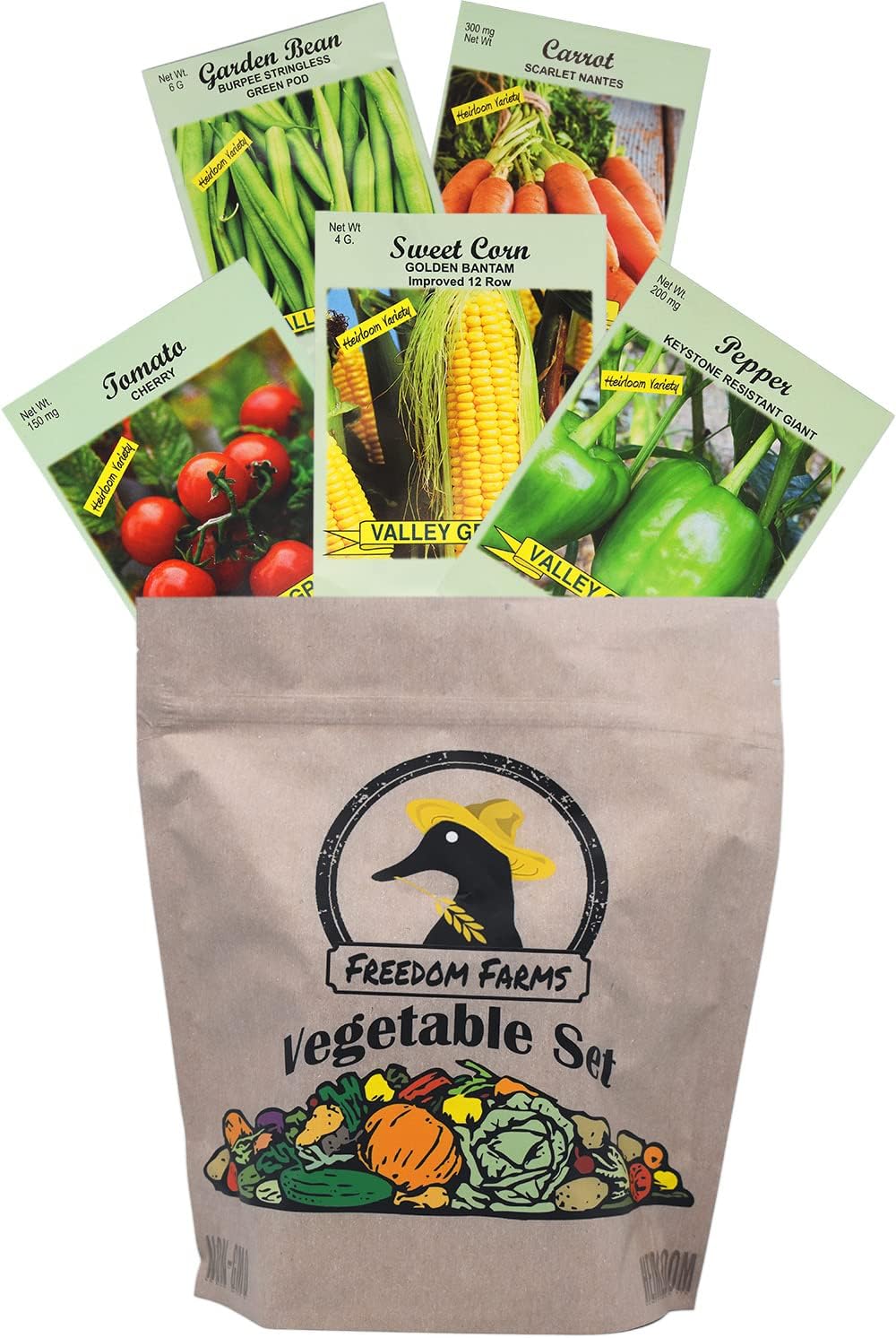 Set of 43 Assorted Vegetable & Herb Seed Packets - over 10,000 Seeds! - Includes Mylar Storage Bag - Deluxe Garden Heirloom Seeds - 100% Non-Gmo