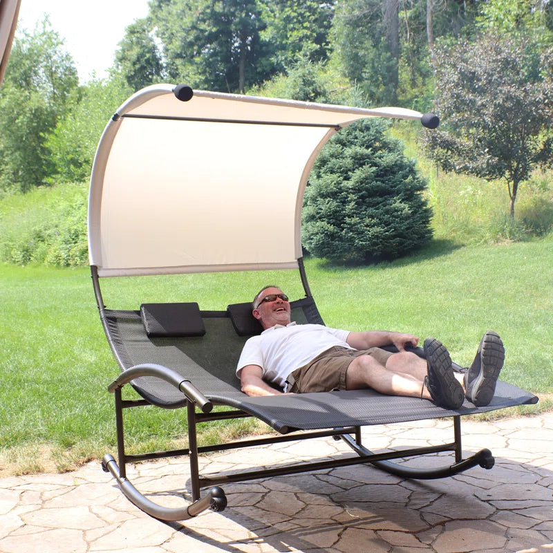 Chatteris Outdoor Powder Coated Steel Chaise Lounge