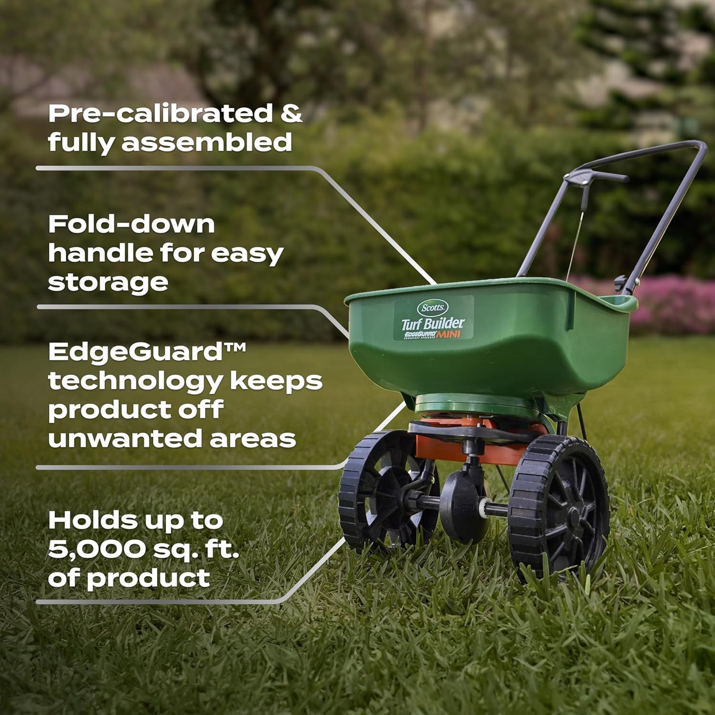 Turf Builder Bundle for Small, Northern Lawns and a Turf Builder Edgeguard Mini Broadcast Spreader for Seamless Application
