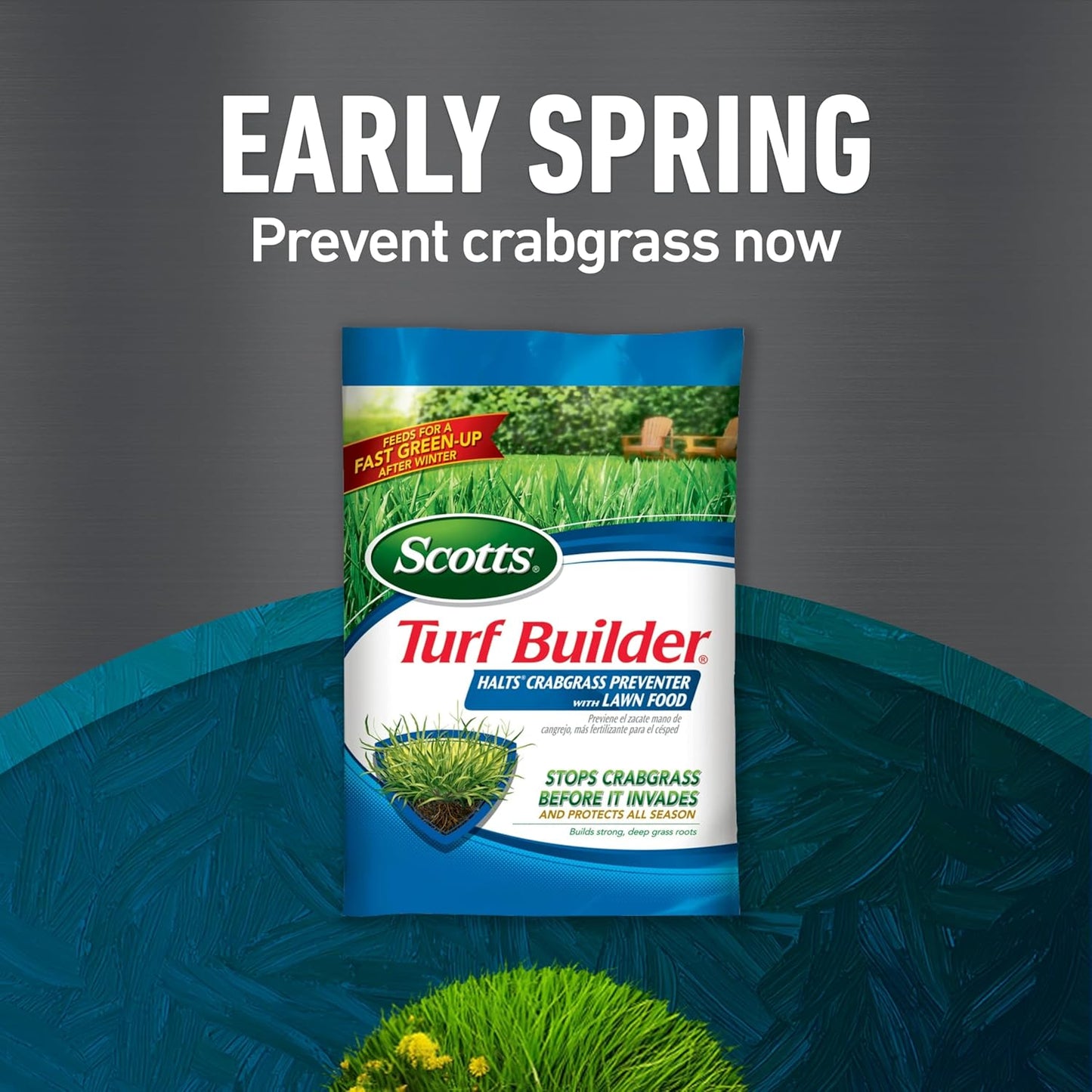 Turf Builder Bundle for Small, Northern Lawns and a Turf Builder Edgeguard Mini Broadcast Spreader for Seamless Application