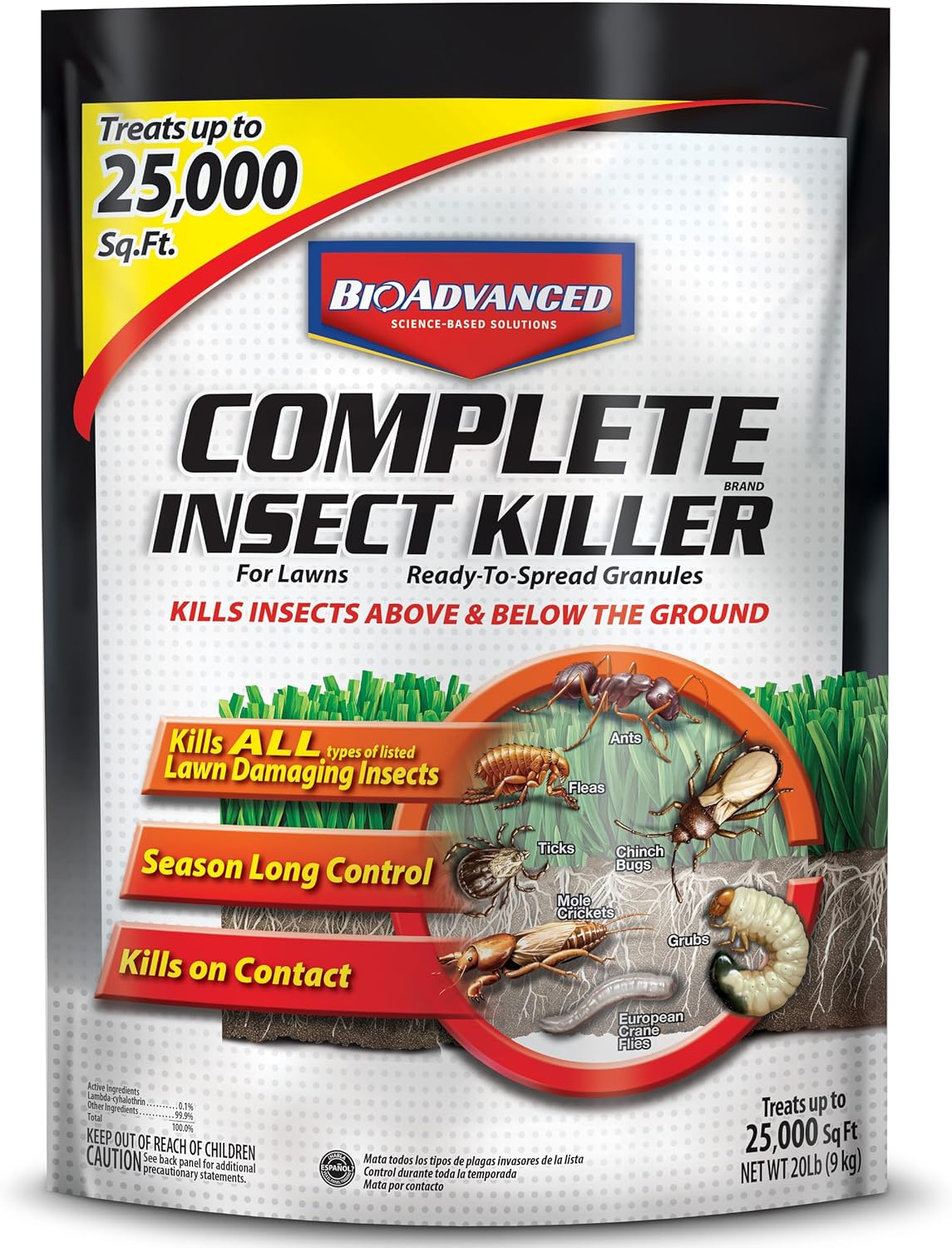 Complete Brand Insect Killer for Lawns, Granules, 20 LB