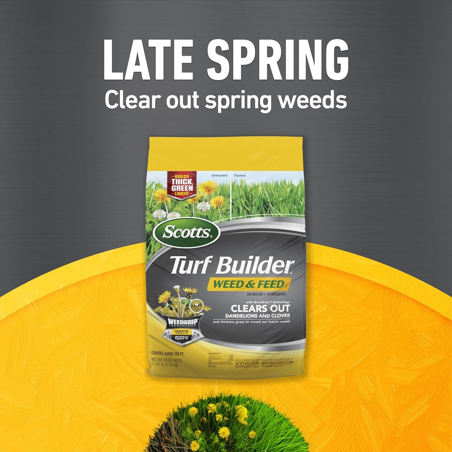 Turf Builder Bundle for Small, Northern Lawns and a Turf Builder Edgeguard Mini Broadcast Spreader for Seamless Application