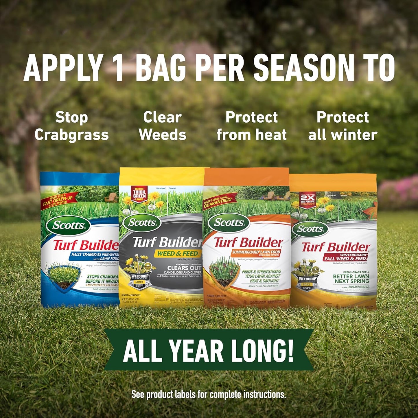 Turf Builder Bundle for Small, Northern Lawns and a Turf Builder Edgeguard Mini Broadcast Spreader for Seamless Application