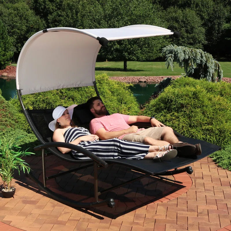 Chatteris Outdoor Powder Coated Steel Chaise Lounge