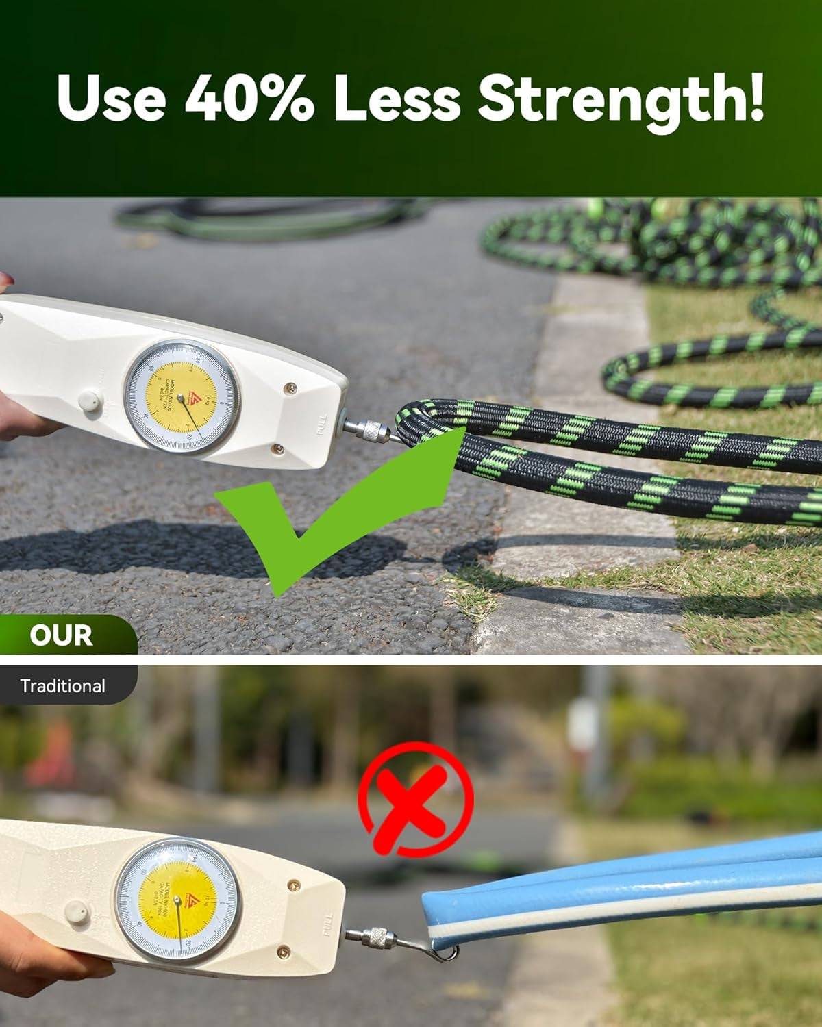 Metal Garden Hoses for Yard 100 Ft - No-Kink 304 Water Hose 100Ft with 10 Mode Nozzle - Brass Connection, Swivel Handle, Flexible Hose,Lightweight, Puncture