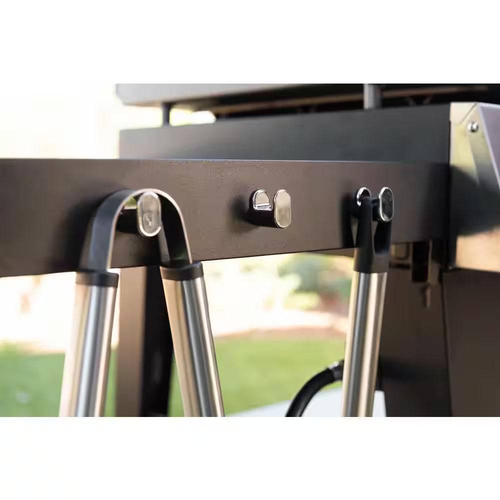 Daytona 4-Burner Propane Gas Grill 36 In. Flat Top Griddle in Black with Stainless Steel Lid