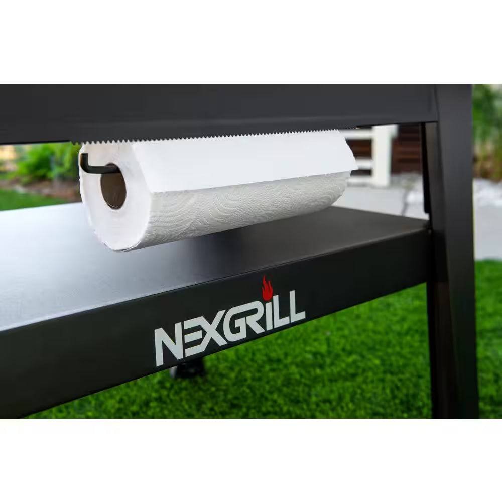 Daytona 4-Burner Propane Gas Grill 36 In. Flat Top Griddle in Black with Stainless Steel Lid