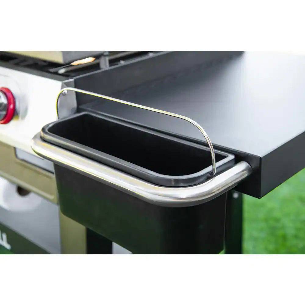 Daytona 4-Burner Propane Gas Grill 36 In. Flat Top Griddle in Black with Stainless Steel Lid