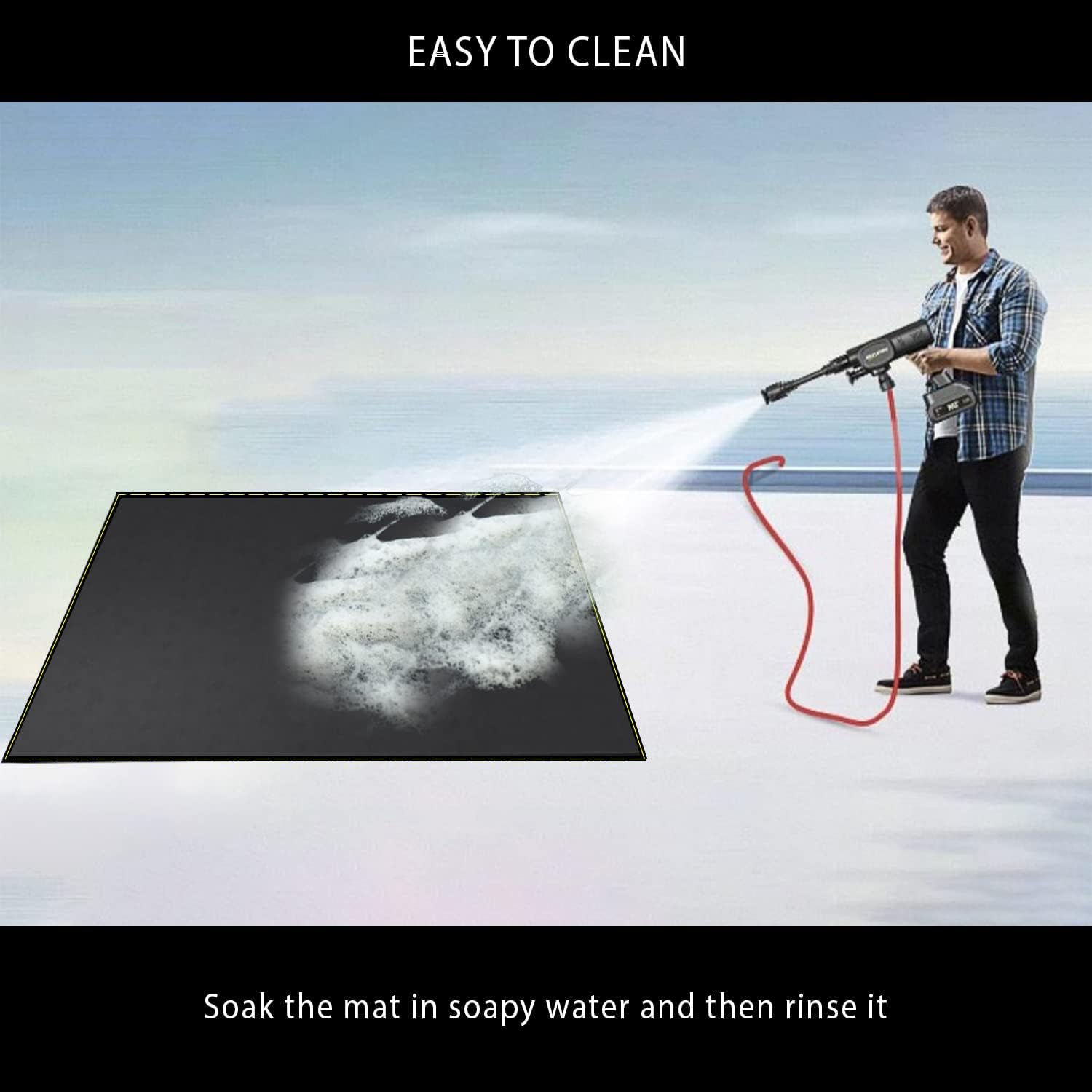 40X60 Inch under Grill Mat for Outdoor Grill Deck Patio Protector Extra Large Silicone Fireproof Waterproof Oil-Proof Fire Pit Matt