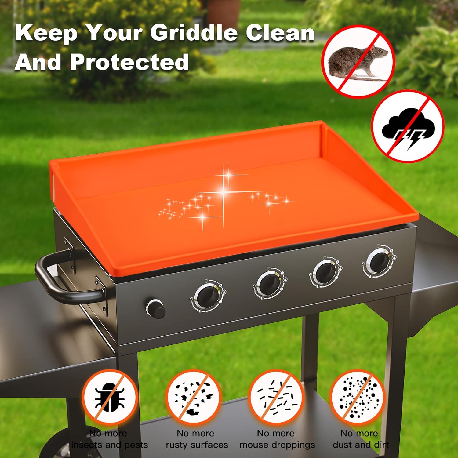 36 Inch Silicone Griddle Cover for Blackstone, Full-Wrap 36" Griddle Mat Protective Grill for Blackstone Protector Accessories Kit, Protect from Rust, Rodents, Insects, Debris