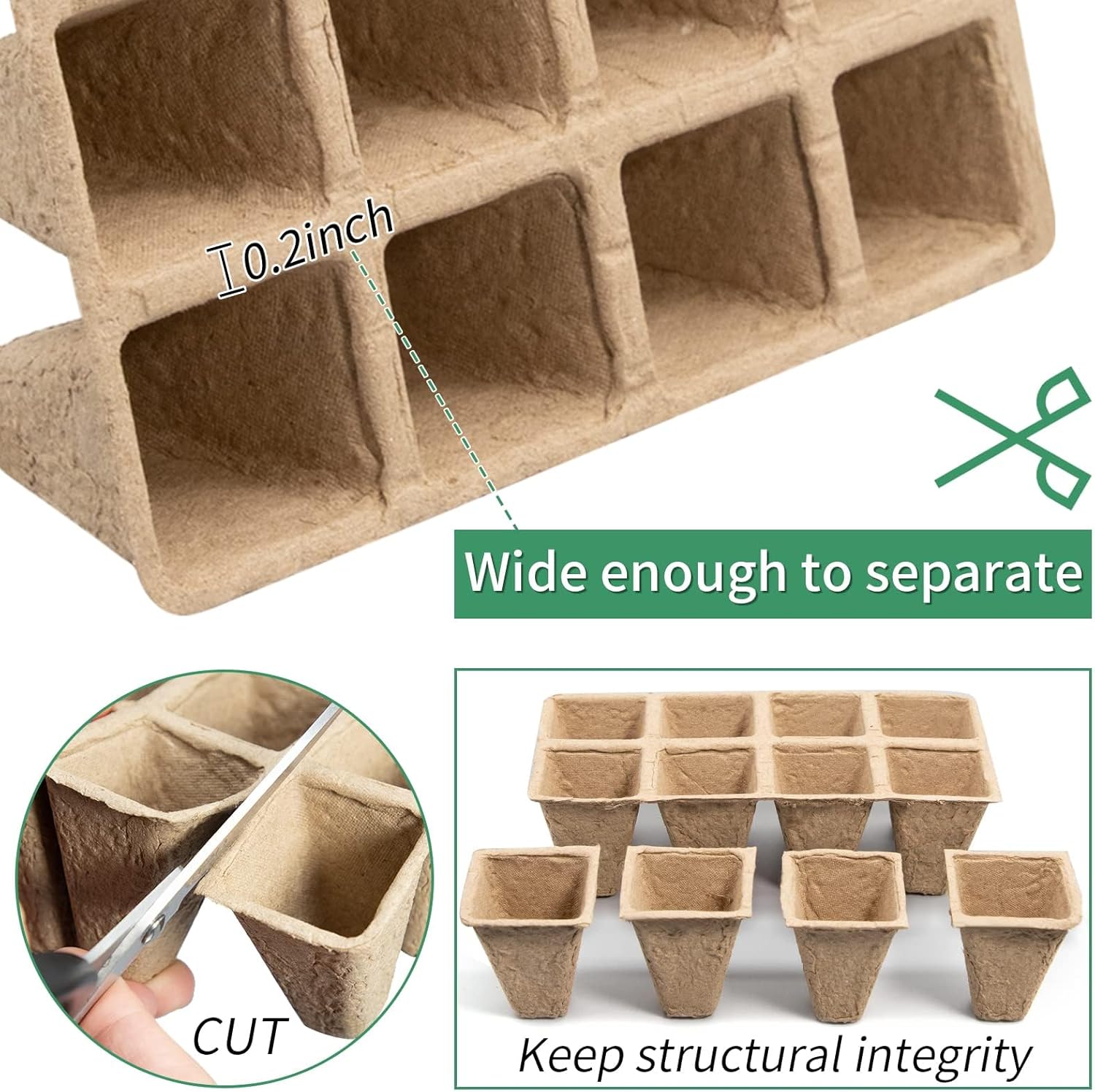 240 Cells Seed Starter Tray, 20 Pack Biodegradable Seed Starter Kit, Peat Pots for Seedlings with 200 Plant Labels, 2 Seed Planting Tool and 1 Spray Bottle