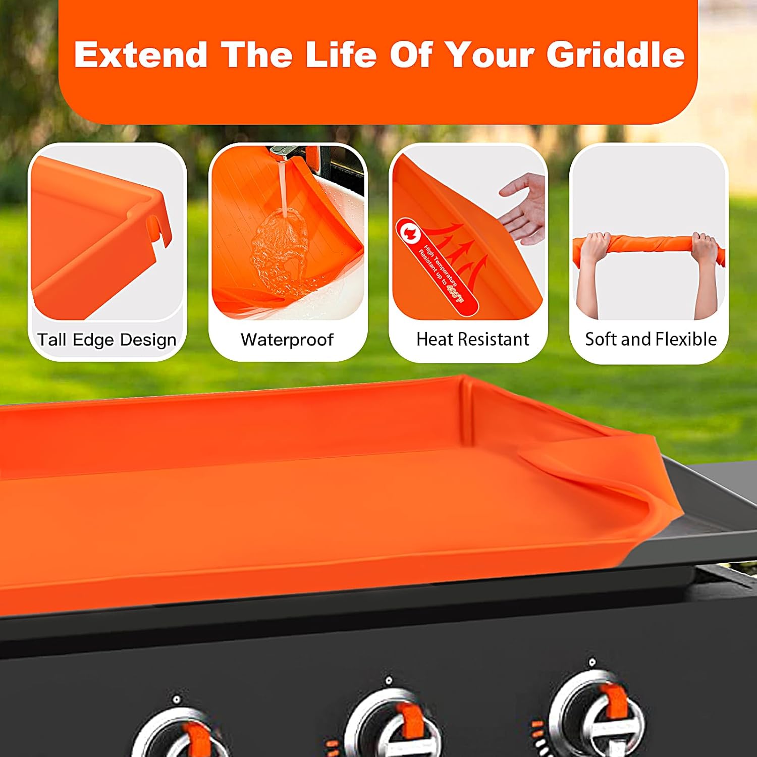 36 Inch Silicone Griddle Cover for Blackstone, Full-Wrap 36" Griddle Mat Protective Grill for Blackstone Protector Accessories Kit, Protect from Rust, Rodents, Insects, Debris