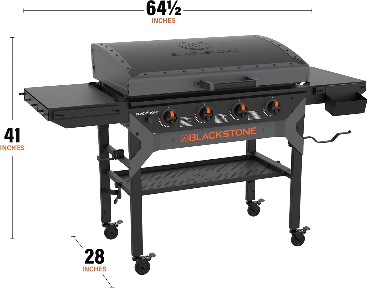 2310 Iron Forged 36” Omnivore Griddle with X-Braced Hood, Powder Coated Steel, Black