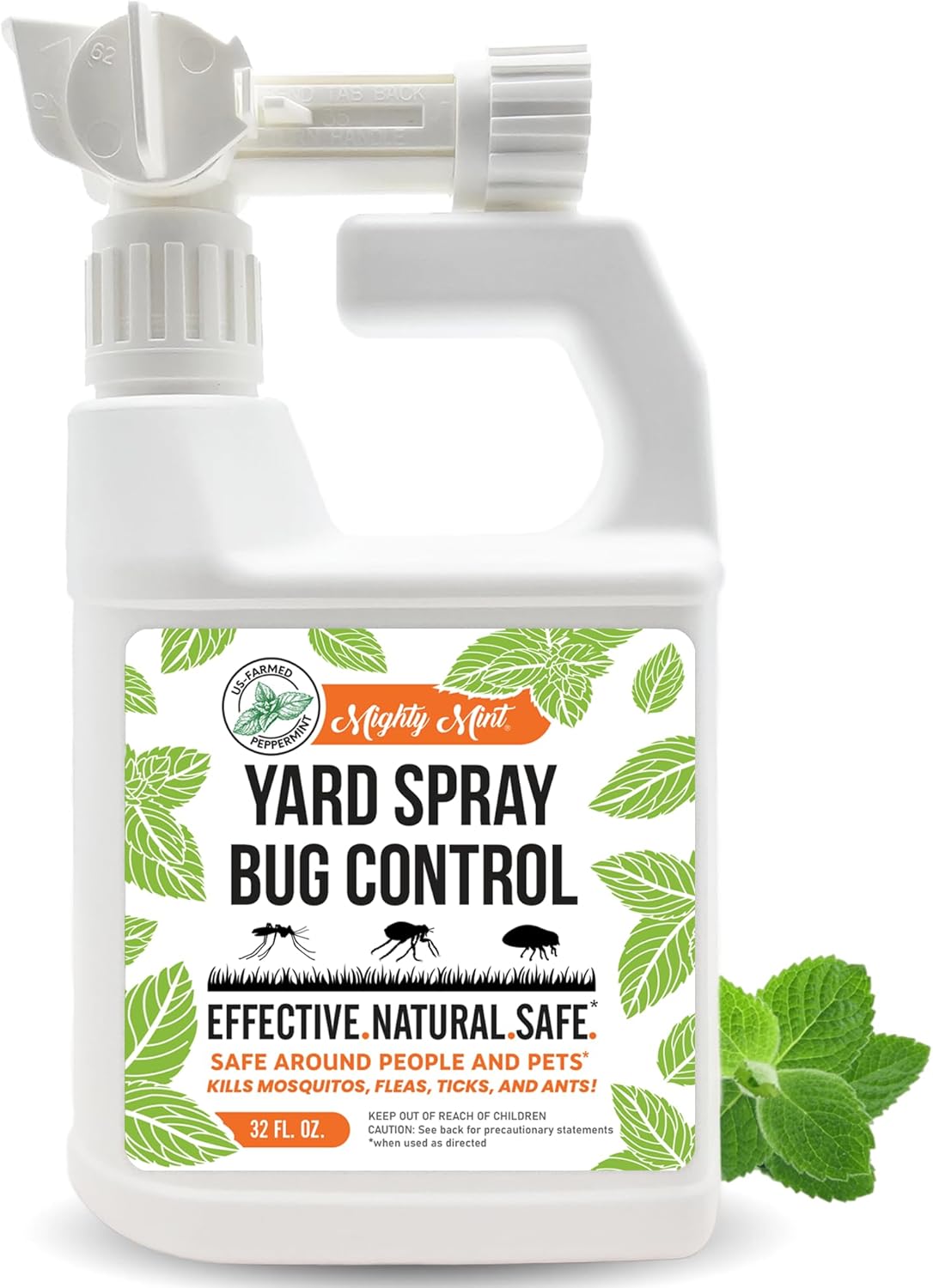 32Oz Peppermint Bug Control Natural Lawn Yard Spray for Fleas, Ticks, Mosquitos, Ants, and Other Insects