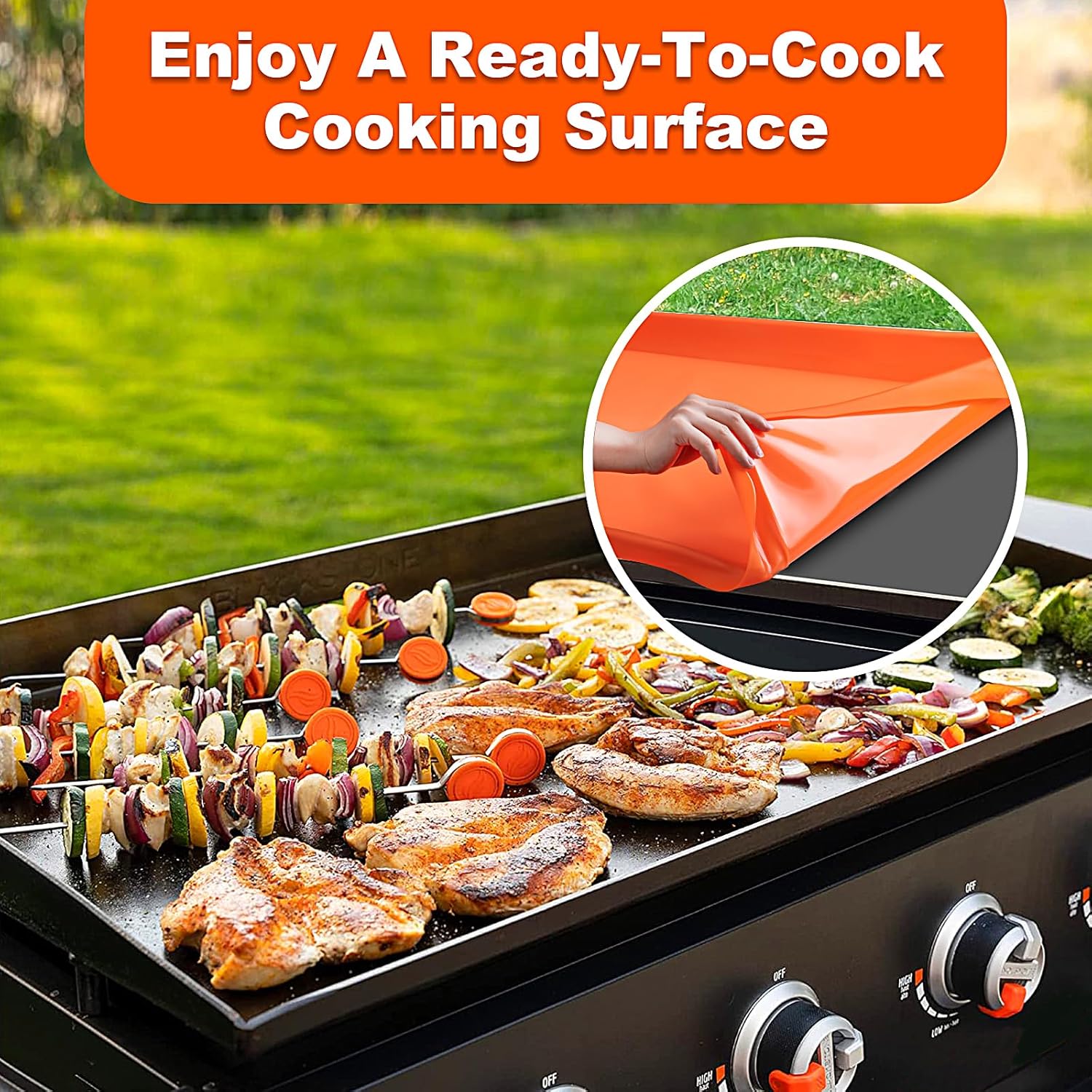 36 Inch Silicone Griddle Cover for Blackstone, Full-Wrap 36" Griddle Mat Protective Grill for Blackstone Protector Accessories Kit, Protect from Rust, Rodents, Insects, Debris