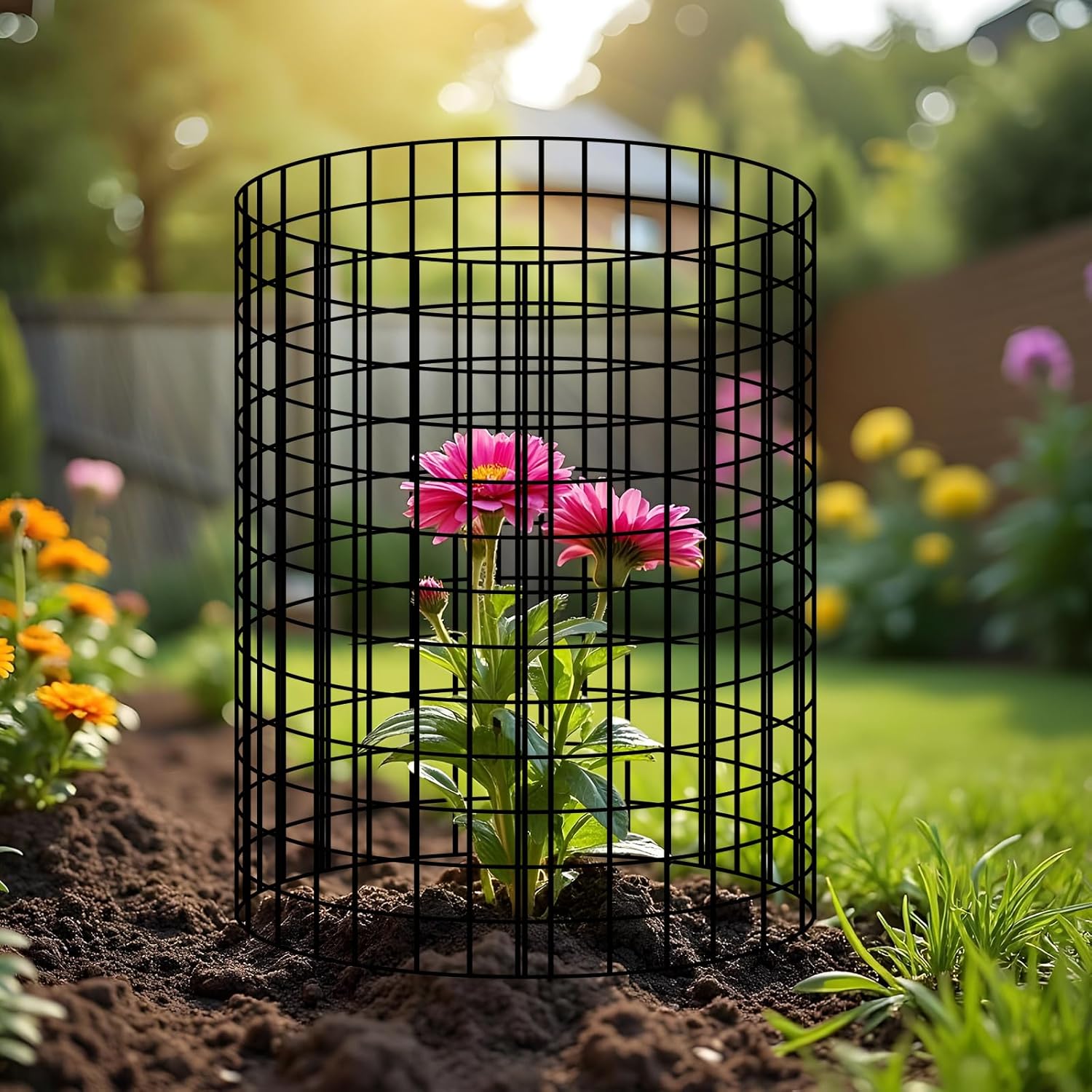 10 Pack Plant Protectors from Animals, 12" H X 16" D Plant Covers from Animals, Plant Protector with Ties and Ground Stakes, Garden Cloches for Plants, Chicken, Poultry, Vegetables