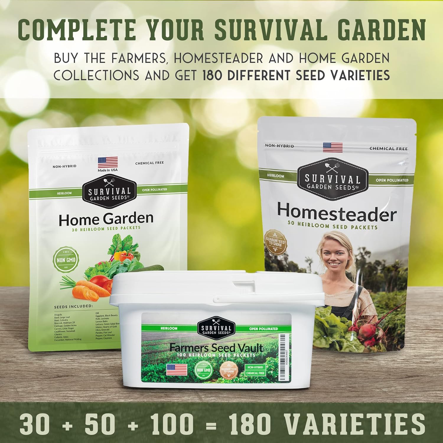 30 Pack Home Garden Vegetable Seed Collection - 18,500+ Non-Gmo Heirloom Seeds for Planting Vegetables & Fruits in Individual Packets - Hydroponic, Indoor, Outdoor Gardening