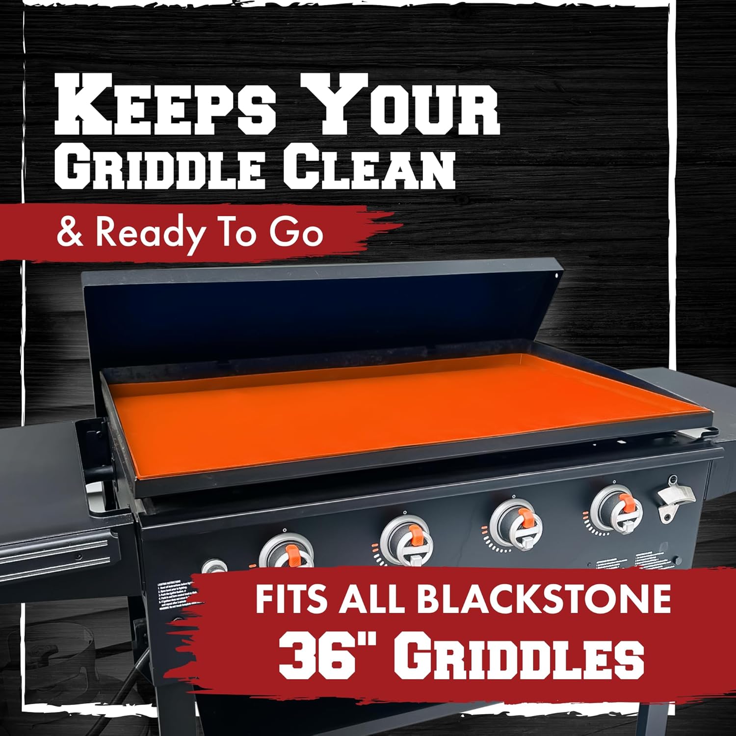 36" Silicone Griddle Cover Mat for Blackstone Griddle 36 Inch –Hermetic Protection from Rust & Debris All Year, Fits All Blackstone 36 Inch Models -Heavy Duty Food Grade Silicone