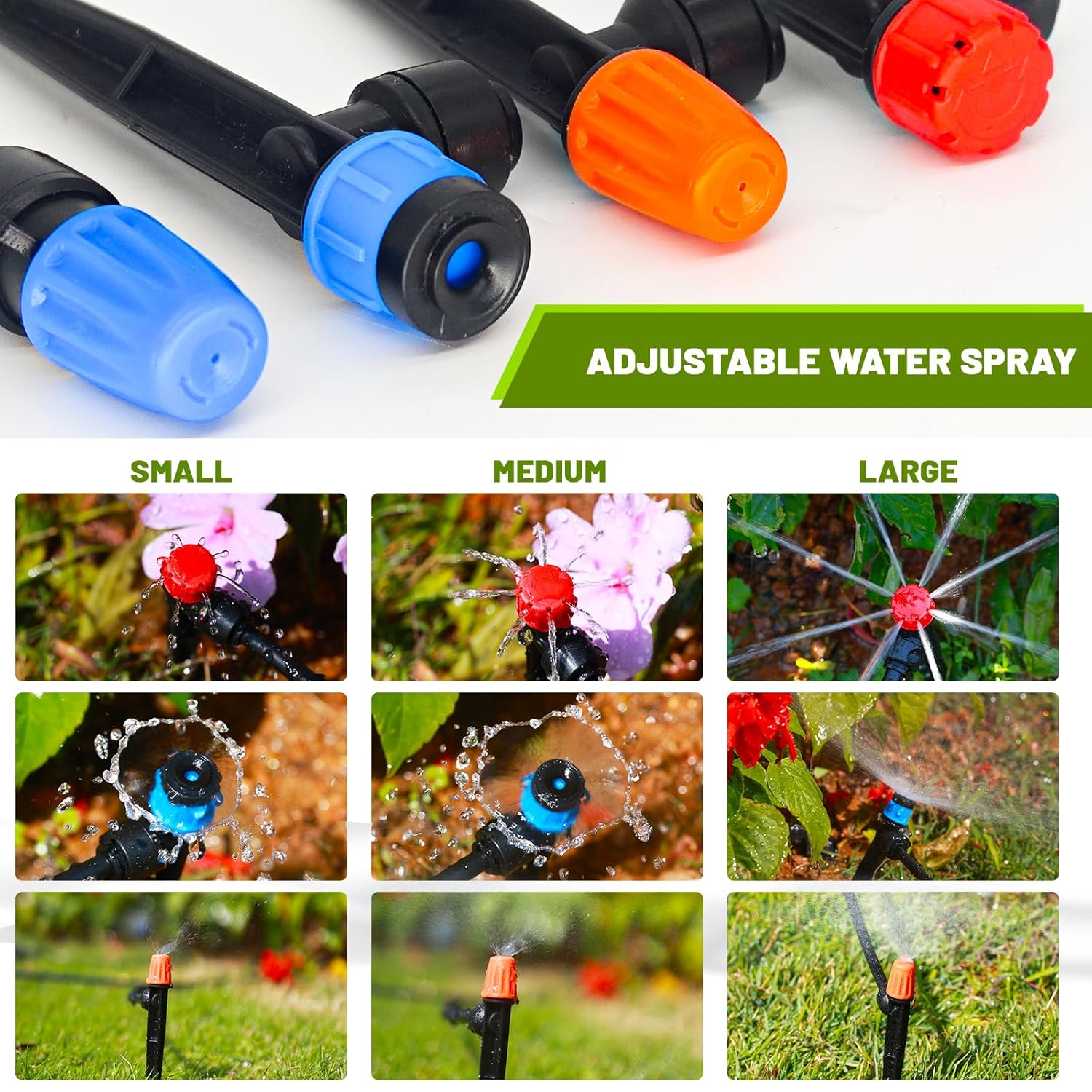 240FT Drip Irrigation System, 2025 Quick Connector Irrigation System for Garden, Adjustable Nozzles, Garden Watering System with 1/4" & 1/2" Tubing, Sprinklers for Garden, Vegetable, Greenhouse, Lawn