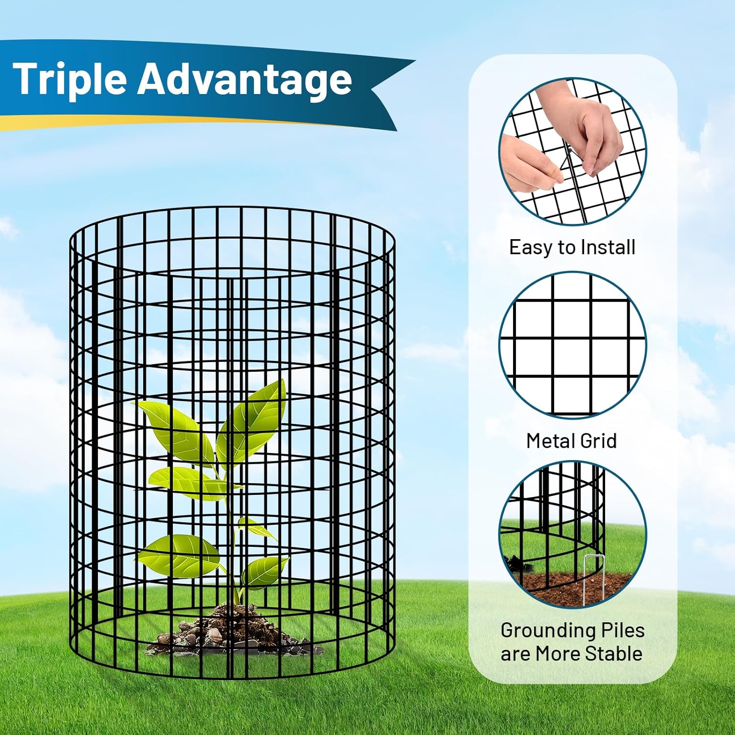 10 Pack Plant Protectors from Animals, 12" H X 16" D Plant Covers from Animals, Plant Protector with Ties and Ground Stakes, Garden Cloches for Plants, Chicken, Poultry, Vegetables