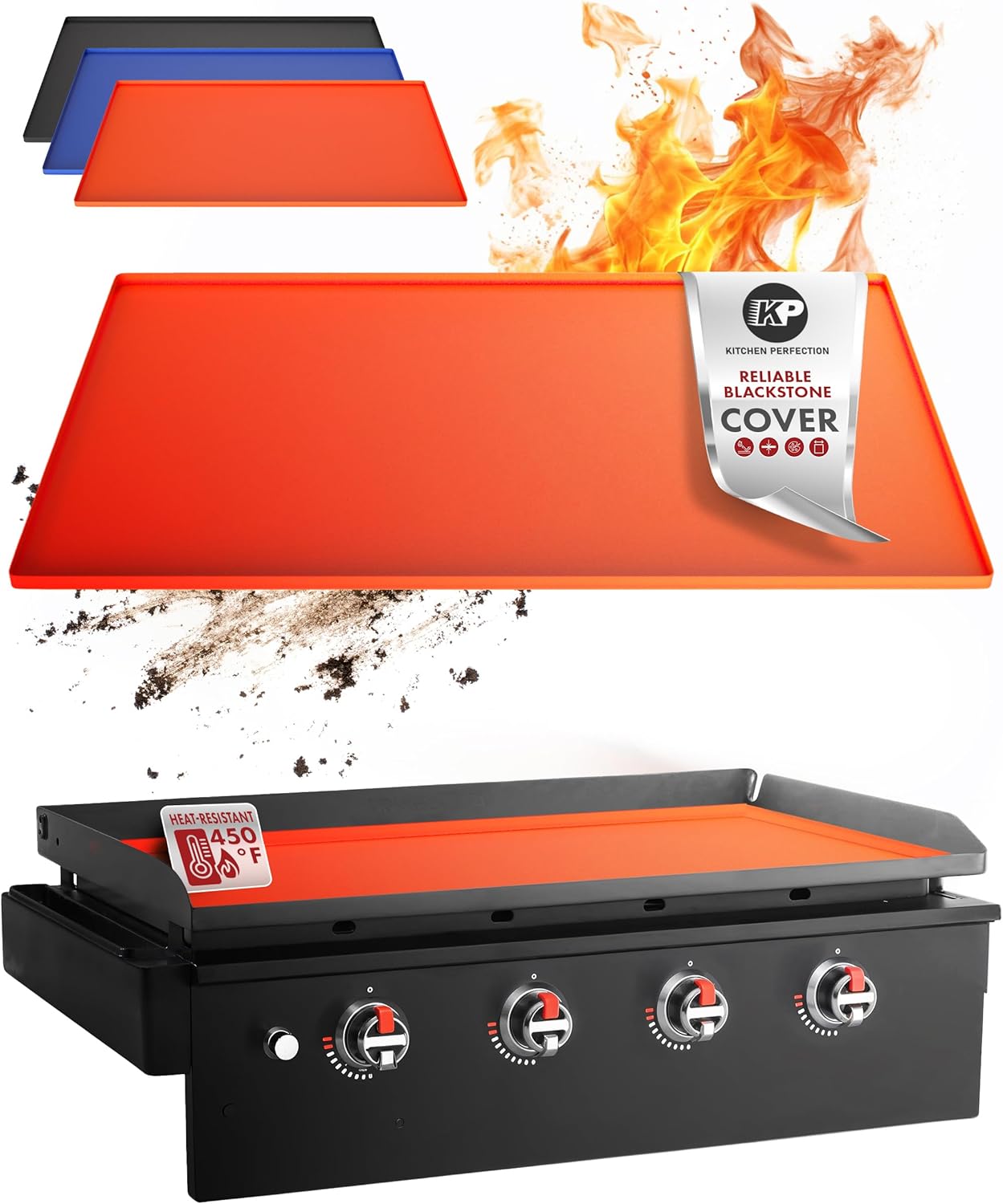 36" Silicone Griddle Cover Mat for Blackstone Griddle 36 Inch –Hermetic Protection from Rust & Debris All Year, Fits All Blackstone 36 Inch Models -Heavy Duty Food Grade Silicone