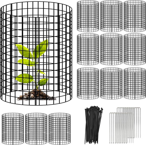 10 Pack Plant Protectors from Animals, 12" H X 16" D Plant Covers from Animals, Plant Protector with Ties and Ground Stakes, Garden Cloches for Plants, Chicken, Poultry, Vegetables