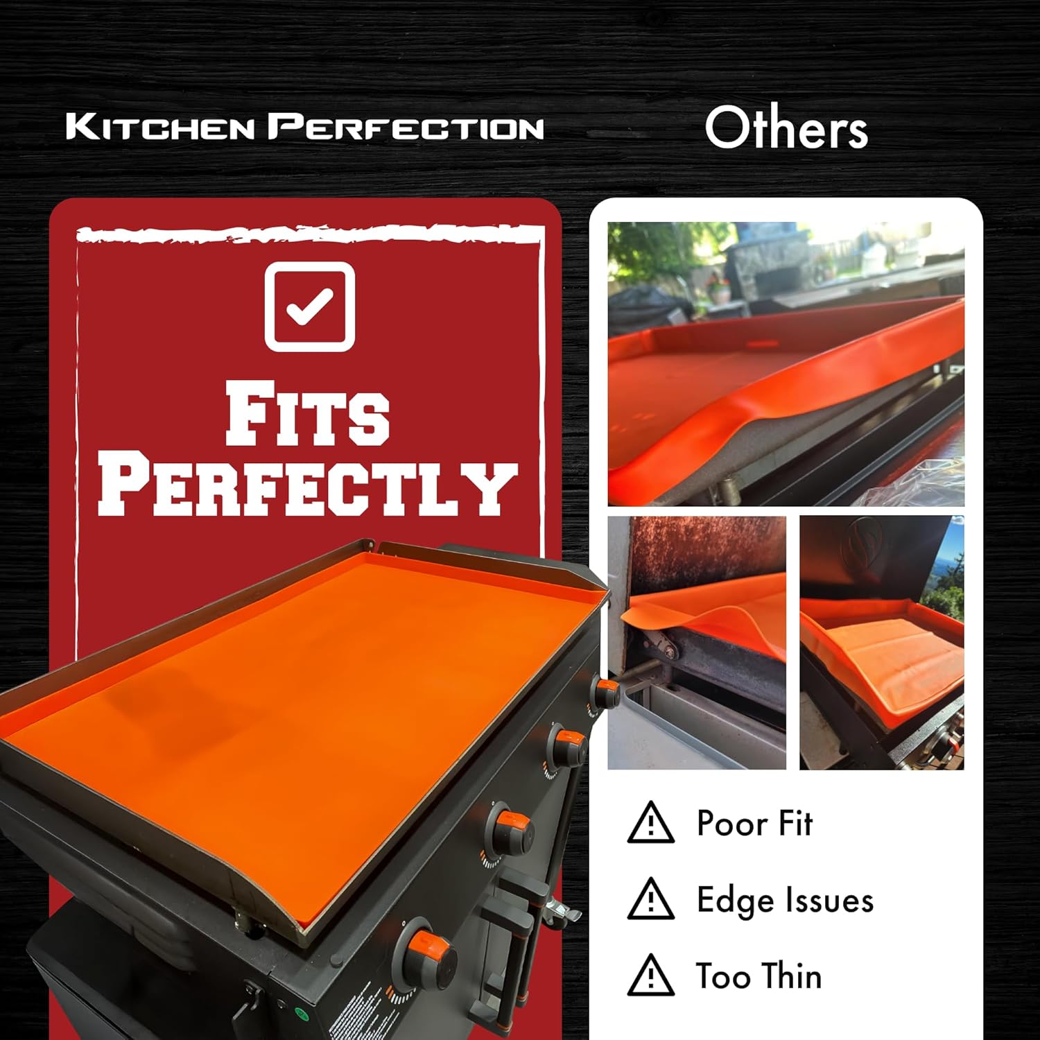 36" Silicone Griddle Cover Mat for Blackstone Griddle 36 Inch –Hermetic Protection from Rust & Debris All Year, Fits All Blackstone 36 Inch Models -Heavy Duty Food Grade Silicone