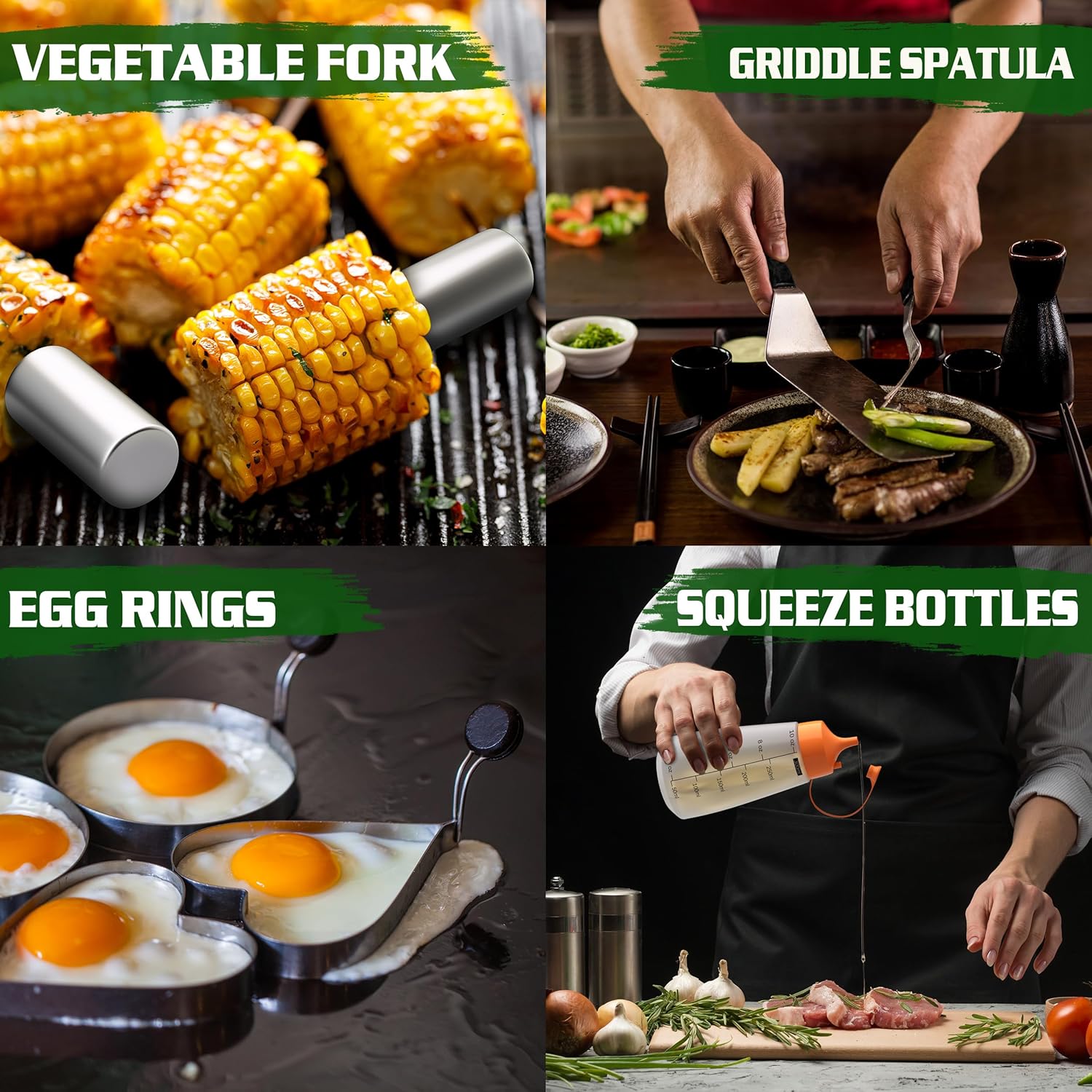 120 Pcs Griddle Accessories Kit, Griddle Accessories for Blackstone - Perfect Flat Top Grilling Accessories, Professional round Melting Dome with Cast Iron Smash Burger Press for Barbecue.