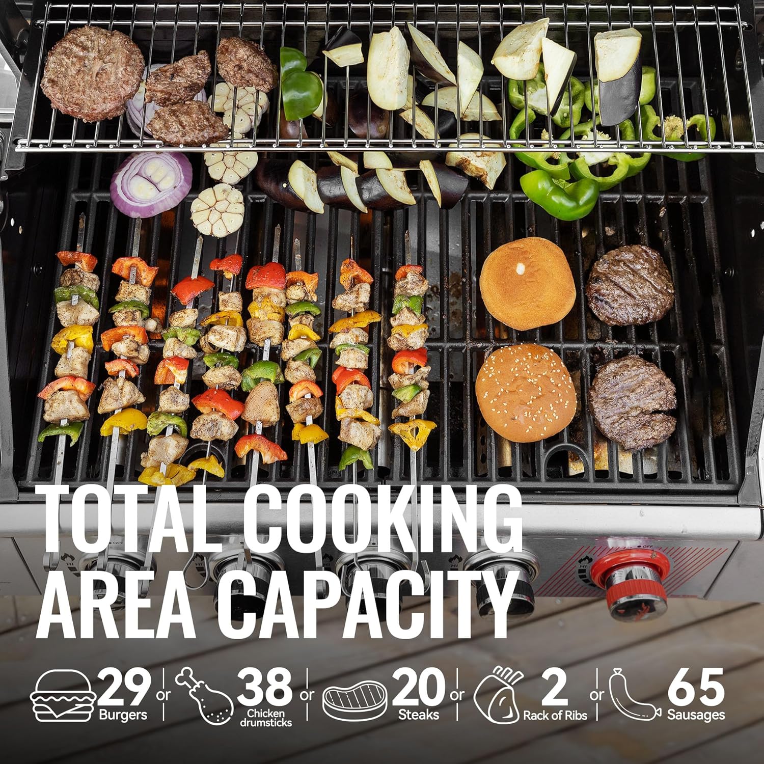 5-Burner Stainless Steel Propane Gas Grill with Sear and Side Burner, 632 Sq. 