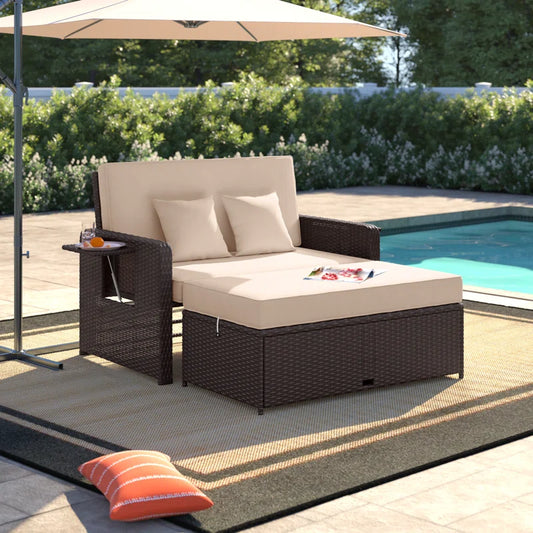 Armonee 67'' Polyethylene (PE) Wicker Outdoor Loveseat