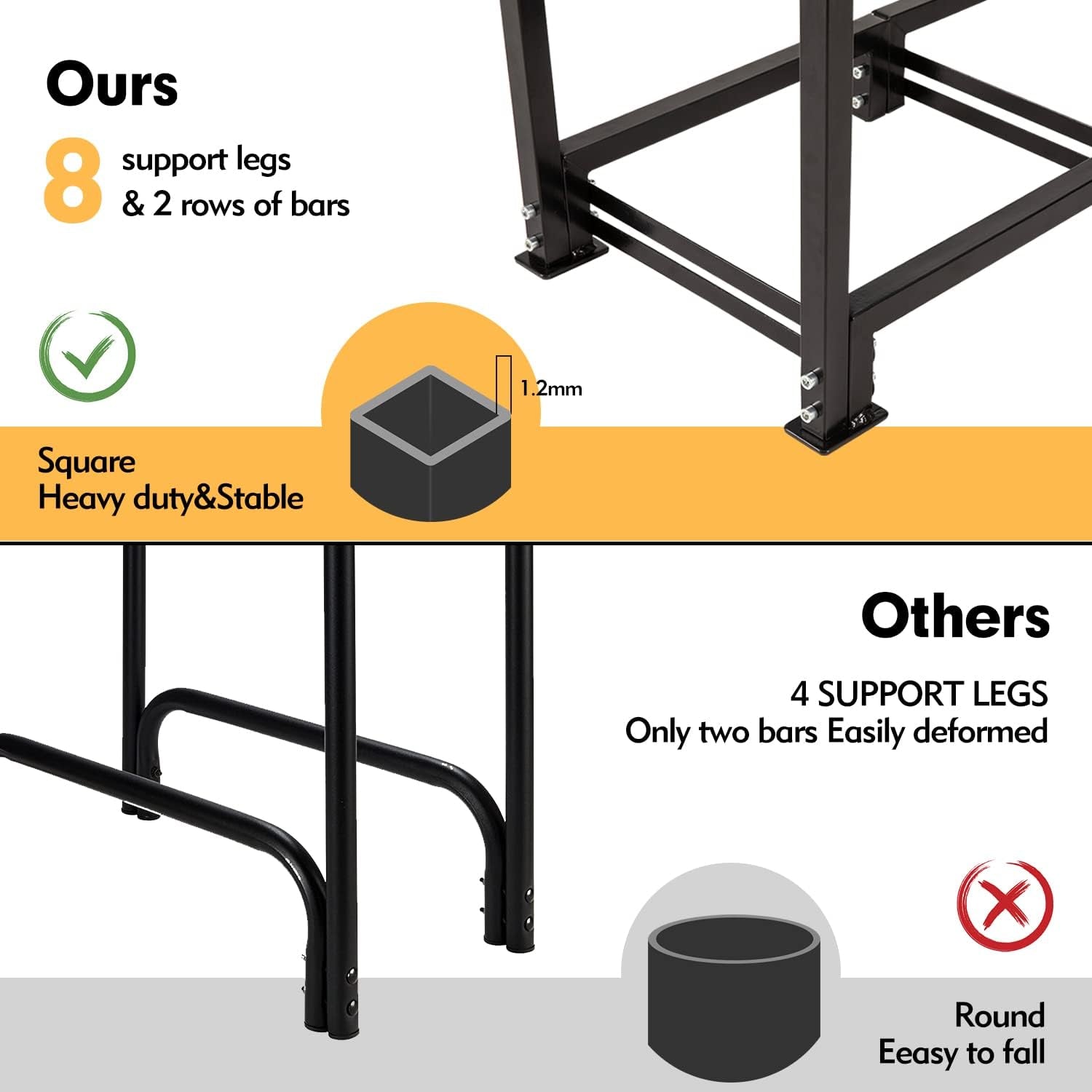 4FT Outdoor Firewood Rack with Cover&Carry Bag Heavy Duty Square Strong Stand Rack with Waterproof Cover for Fireplace Fire Pits Wood Pile Storage Holder Lumber Rack