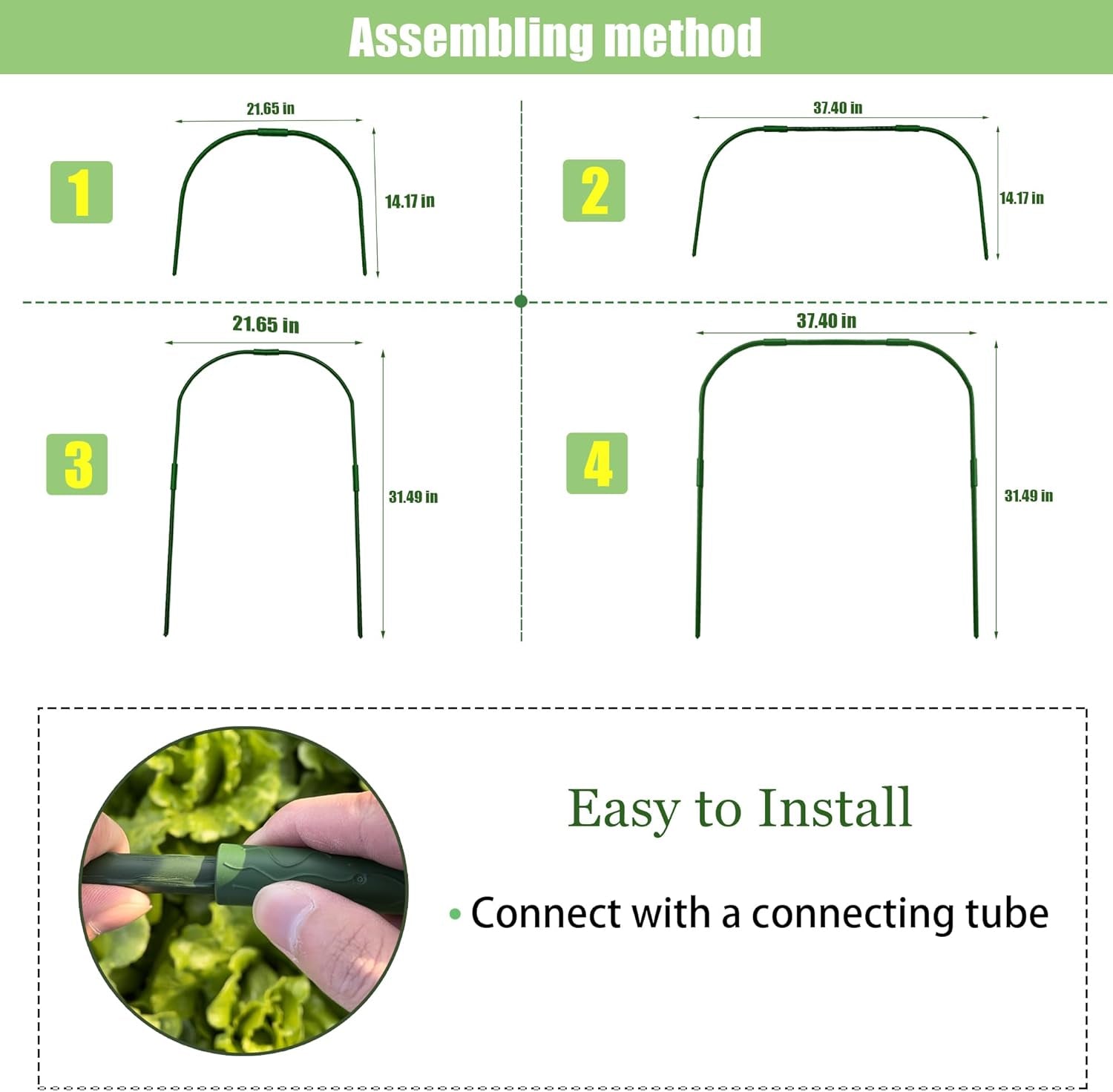 Garden Netting Kit, 8PCS Garden Hoops and 10X33Ft Garden Mesh for Raised Beds, Ultra Fine Plant Net for Vegetable Fruits Crops Row Cover Barrier Protection Net for Animals