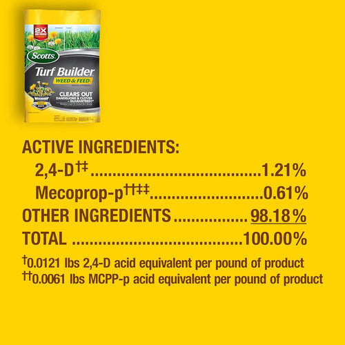 Turf Builder Weed & Feed3, Weed Killer plus Lawn Fertilizer, Controls Dandelion and Clover, 5,000 Sq. Ft., 14.29 Lbs.