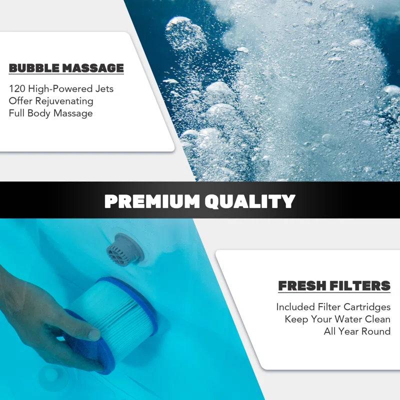 2-4 - Person 120 - Jet Vinyl Inflatable Hot Tub