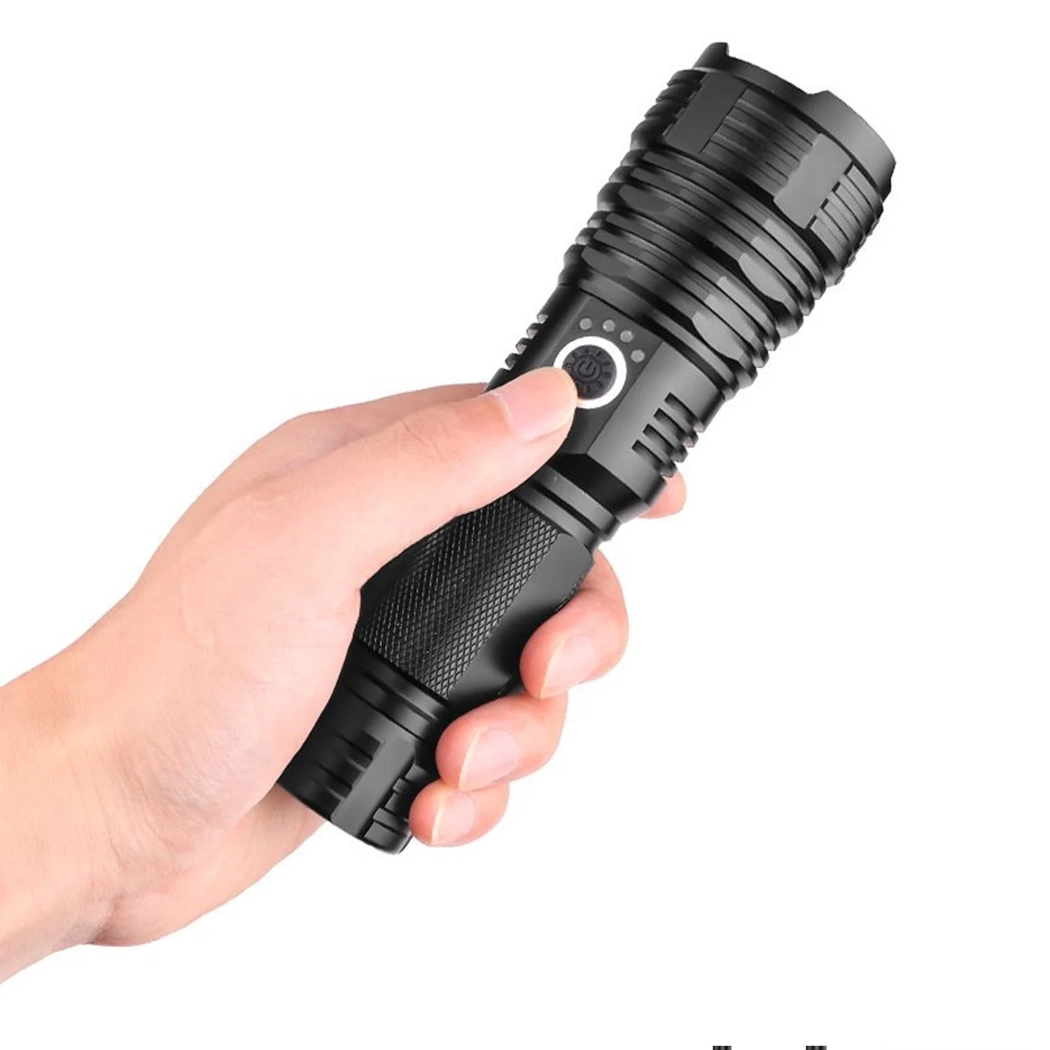 Rechargeable Flashlight High Lumens, 120000 Lumens XHP70.2 Super Bright Powerful Tactical LED Flashlights, Zoomable, 5 Modes, Waterproof Flashlight for Emergencies, Hiking, Camping