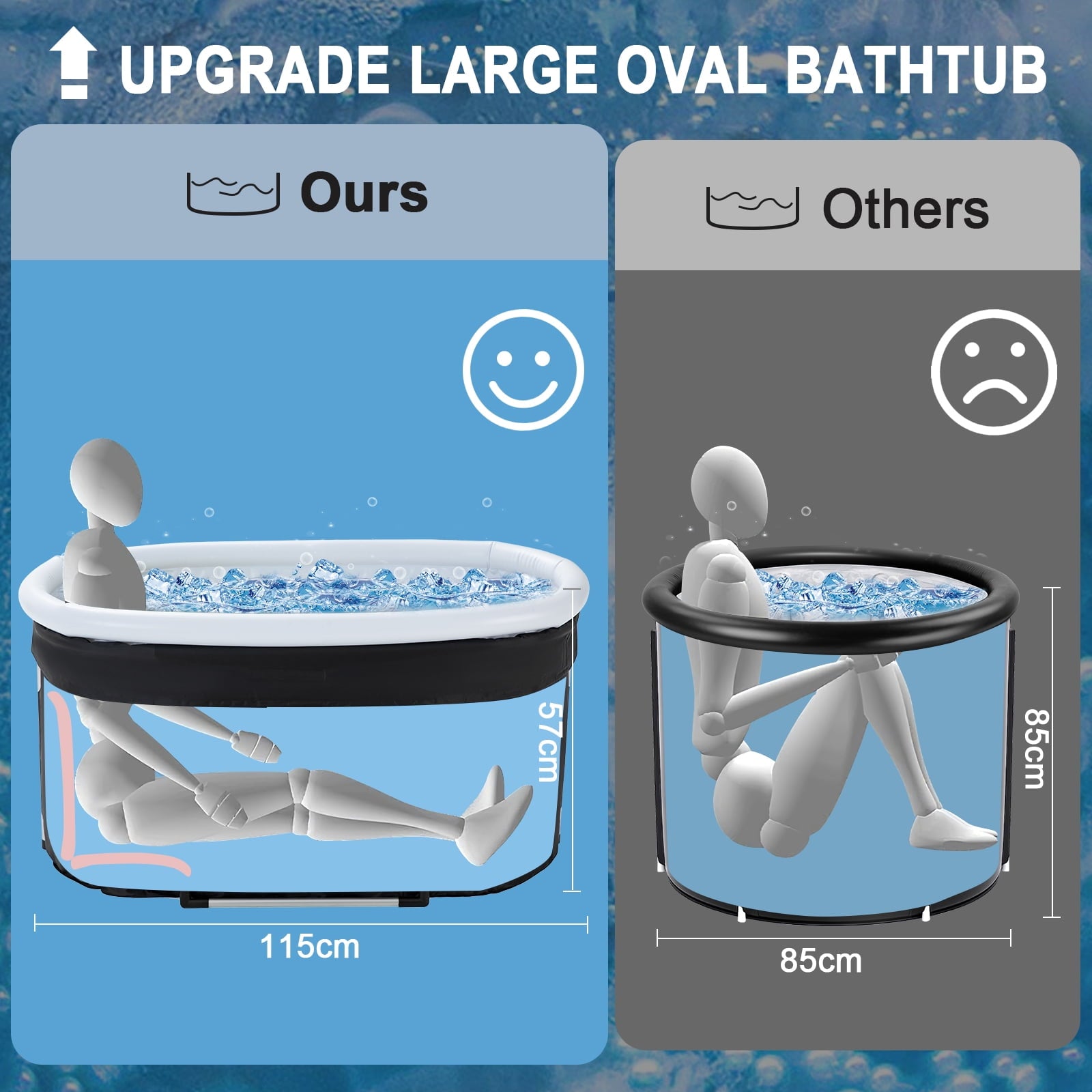 Ice Bath Tub, Folding Portable Inflatable Cold Tub with Lid | Recovery Ice Bath for Athletes & Wellness | Burn Fat, Boost Energy