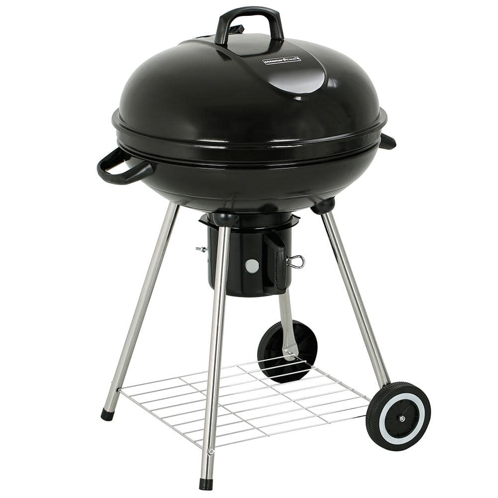 22 In. Charcoal Grill round with Wheels - Outdoor Barbecue Grill for Camping Tailgating and Patio-Kettle Grill